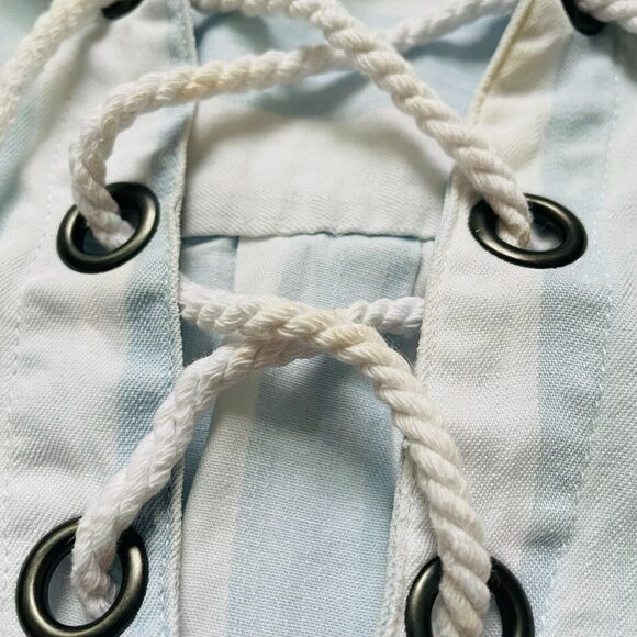 Rails Uli Tunic Lace Up Block Stripe Nautical Size Medium Lyocell Relaxed Fit - Picture 5 of 16